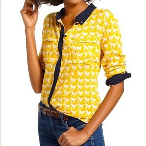 Anthropology Maeve Blouse with Horse Print
